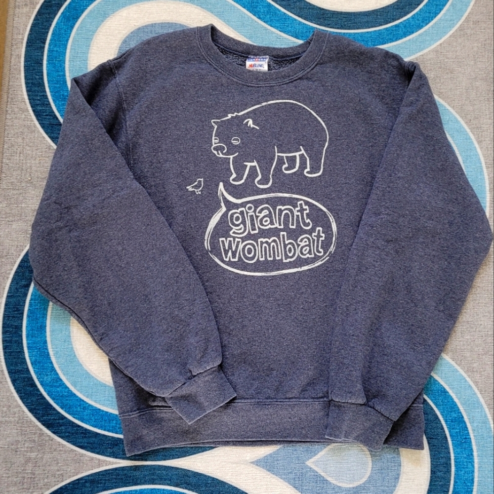 Blue Giant Wombat Crew Neck Sweatshirt | Size S | Jerzees